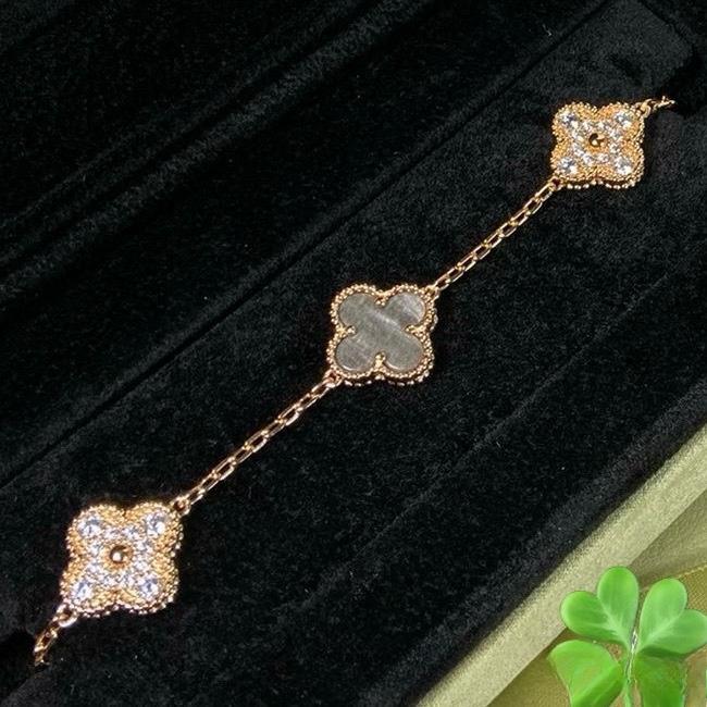 Nouă Versiune Brățară Trifoi cu Patru Foi Cinci Flori Agat Roșu Natural Sidef Alb Brățară Dama Brățară Laser