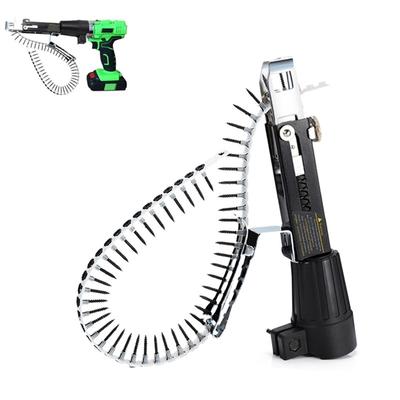 Automatic Screw Chain Nail Gun Adapter for Electric Drill Woodworking Tool Cordless Power Drill Attachment with 50 Screws