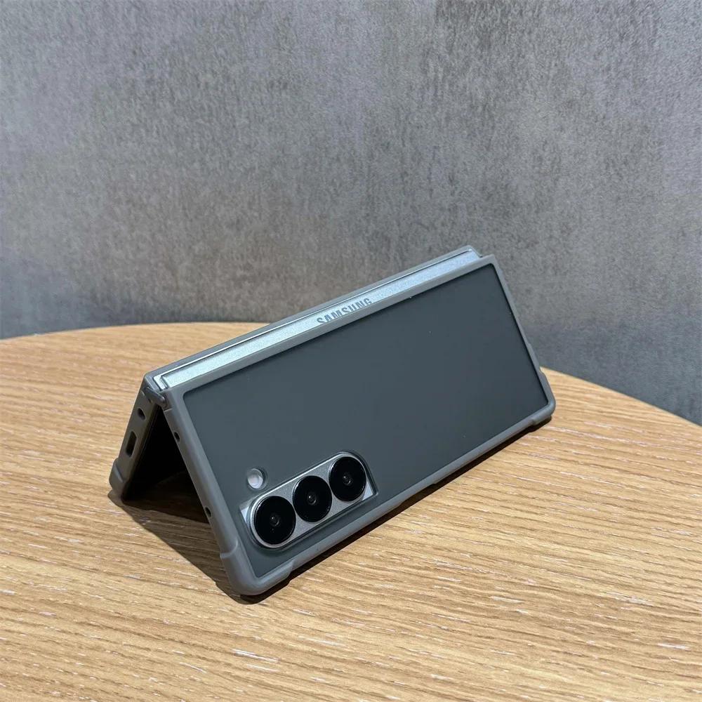 Protective Back Translucent Matte Phone Case For Samsung Galaxy Z Fold 6 5 4 Fold6 Fold5 Fold4 5G Shockproof Cover