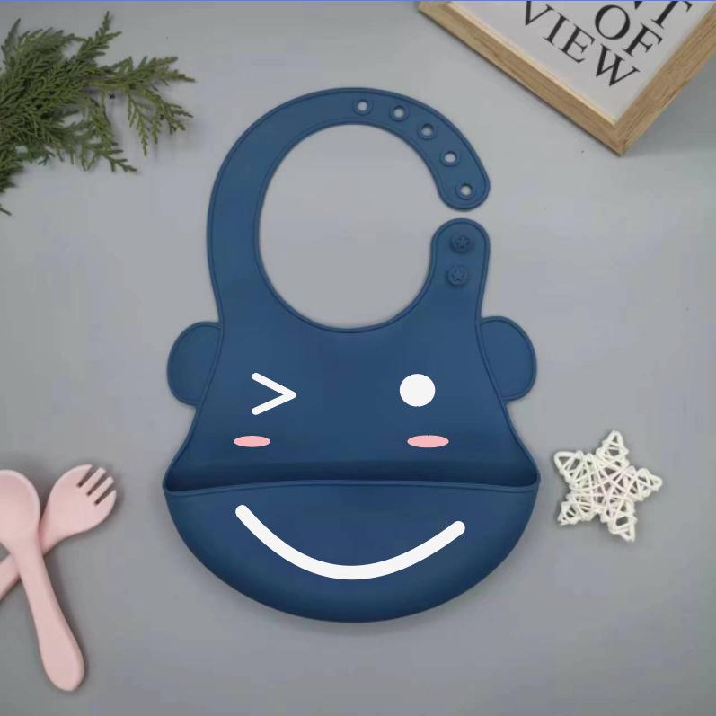 Waterproof Silicone Baby Bib - Large, Wash-Free, Drool & Meal Bib for Newborns and Children