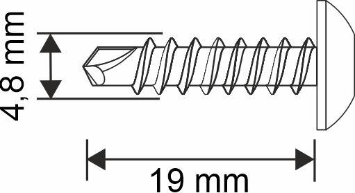 Self-tapping screws GT3 PH 4.8x19mm RAL 7016
