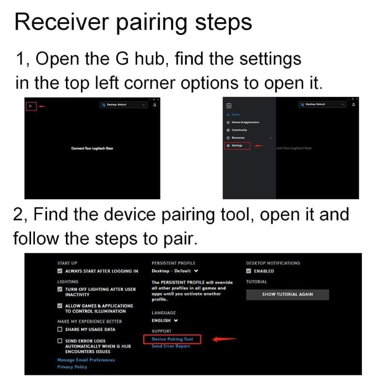 Compactly Gaming Mouse Receiver Easy Setups Sturdy Metal Plastic Design for G ProLightspeed Enhances Connectivity PC Device