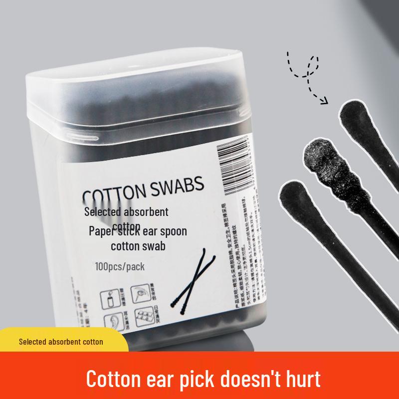 Dual-Use Double-Headed Cotton Swabs for Ear Cleaning & Makeup Removal - Wooden Sticks