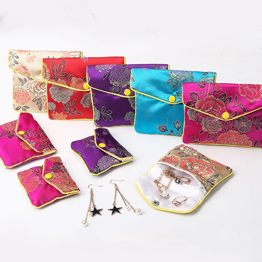 Purse Beads Container Snap Coin Purse Buckle Chinese Brocade Zipper Jewelery Bag Jewelery Storage Wallet Handbags