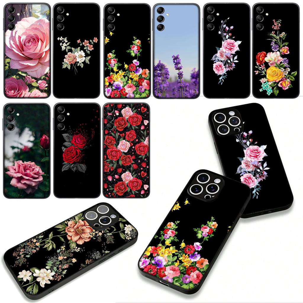 Hülle für Huawei P30 P20 P10 Mate 10 20 Pro Lite Y9A Y8S P Smart Y7 Y9 Prime Y6 Handyhülle Pfingstrose Rose Lavendel Blume