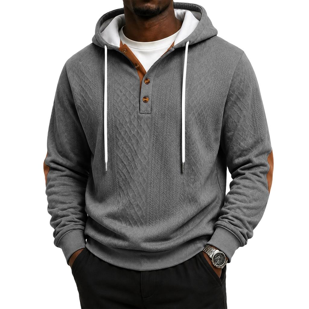 Men's Athletic Casual Pullover Hoodie, Color Pattern, Thick for Winter