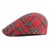 British Retro Plaid Beret for Men Women Spring Summer Breathable Flat Cap Fashion Sunshade Duckbill Cap Newsboy Hat