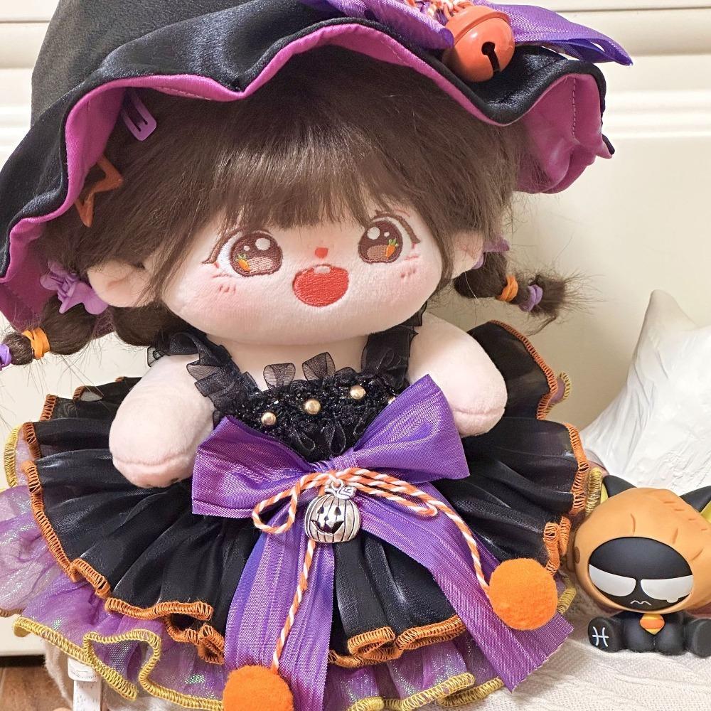 Bow Cotton Doll Witch Clothes Set Dress Up Plush Dolls Clothes  20cm Cotton Doll