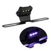 Motorcycle License Plate Lamp Blue LED with Bracket Univeral for Car Truck Trailer RV 12VBlack