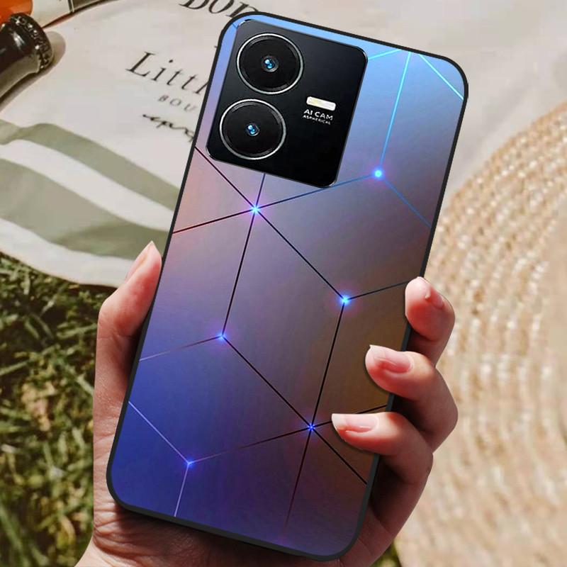 Für Vivo Y22 Hülle Weiches Silikon Stoßfeste Handyhülle für Vivo Y22 Y22s Y 22 s Hüllen Y 22 2022 Schwarzer Bumper Schutzhüllen