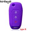 Silicone Car Key Cover Remote Case For Ford Fiesta Focus 2 3 Ecosport Mondeo Figo For Ford Puma Ranger  Key Holder Keychain