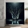 Water Splash Shower Curtain Black Magic Design for Bathroom Decorations Waterproof Fabric with Eyelets Ring Holder (Suitable for