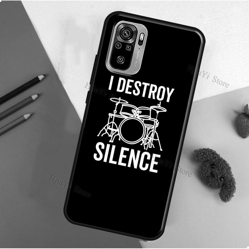 Drum Rock Perkusista Muzyk Pokrowiec na Pałki Perkusyjne Dla Xiaomi Redmi Note 9 7 8 10 Pro 9S 10S 8T 9A 9C 9T 7A 8A K40 Tylna Pokrywa Obudowa