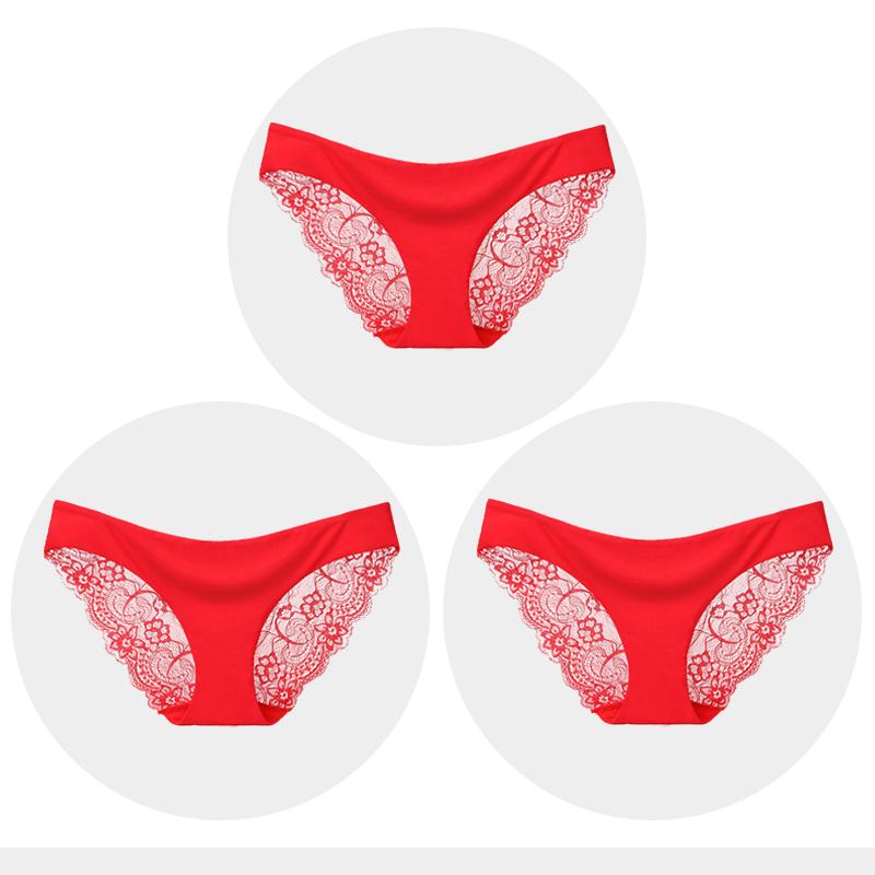 Women's Seamless Underwear Leopard Intimate Women Sexy Lace Black Floral Panties Seamless Panty 3 Pcs/set