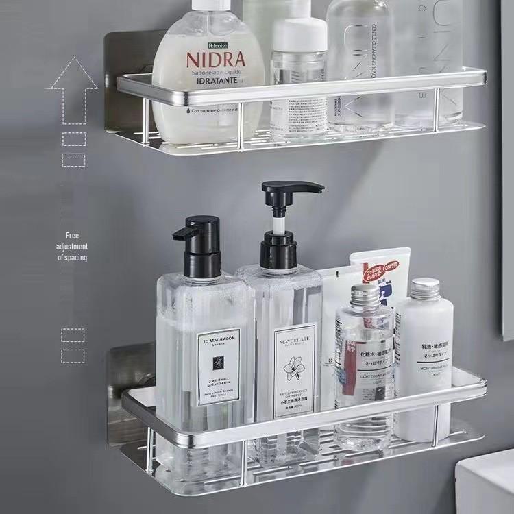 Punch-Free Suction Cup Bathroom Corner Shelf - Wall-Mounted Storage Rack for Kitchen and Washroom