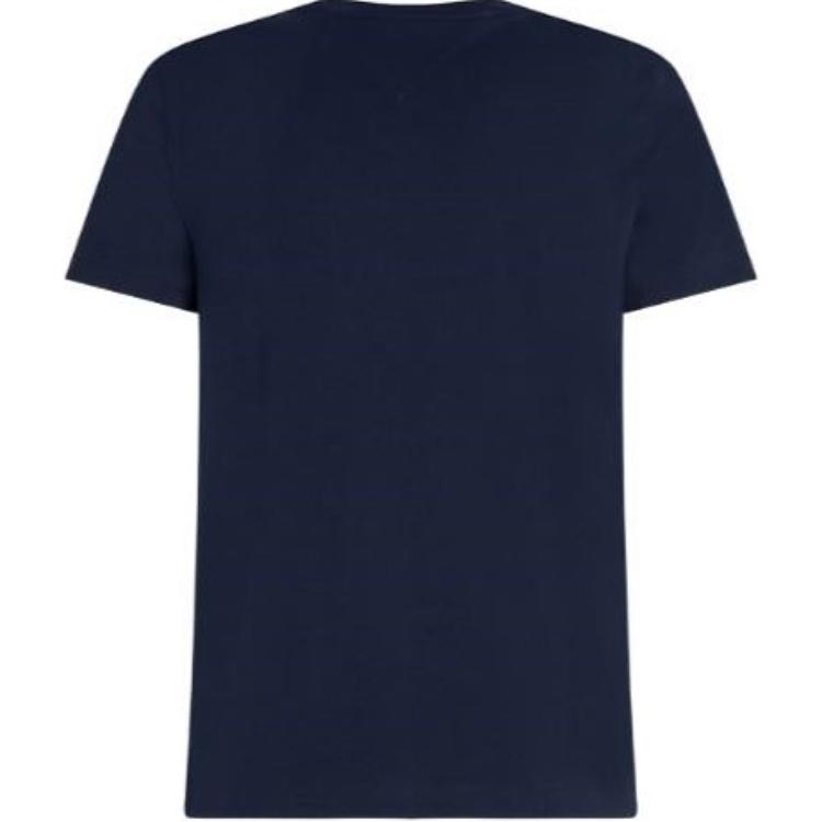Tommy Hilfiger Solid Logo Crew Neck Short Sleeve T-Shirt Men tops Blue MW27539-DW5