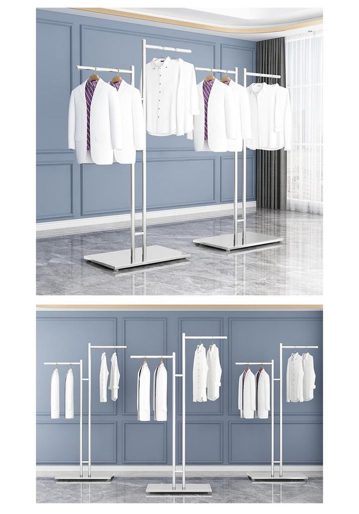 Children's and Women's Clothing Store Gold Display Rack: Floor-Standing Central Island Clothes Rack