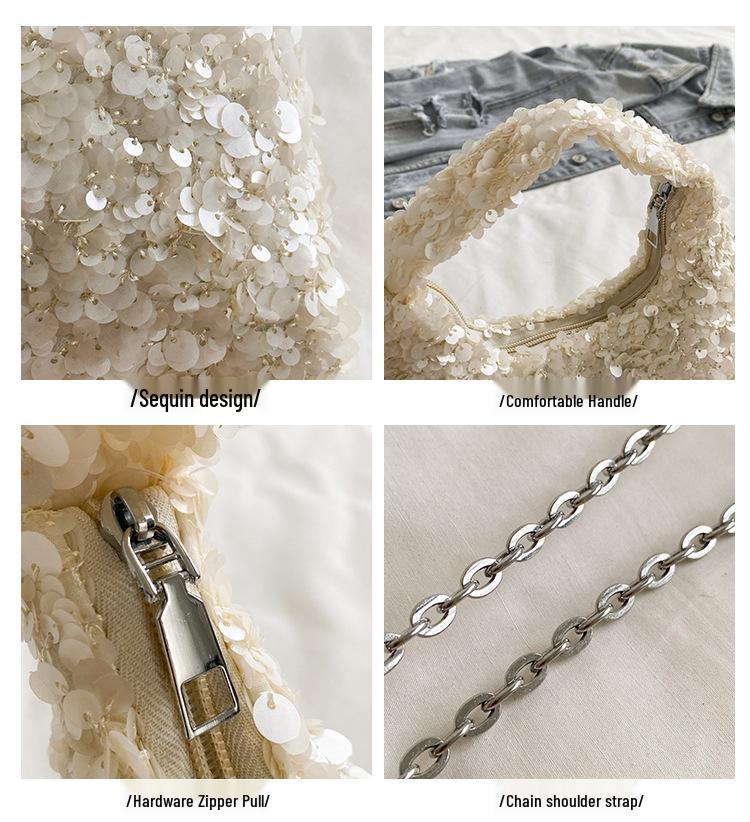 Women's Luxury Sequin Crossbody Handbag - Large Capacity, Elegant Design