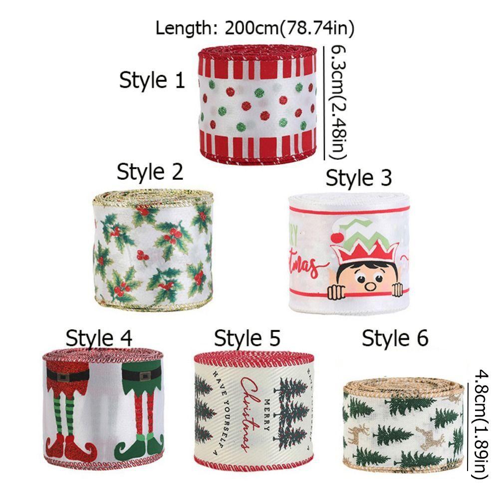 Christmas Tree Christmas Ribbons Deer Pattern Gift Packing Ribbons  Craft Supplies