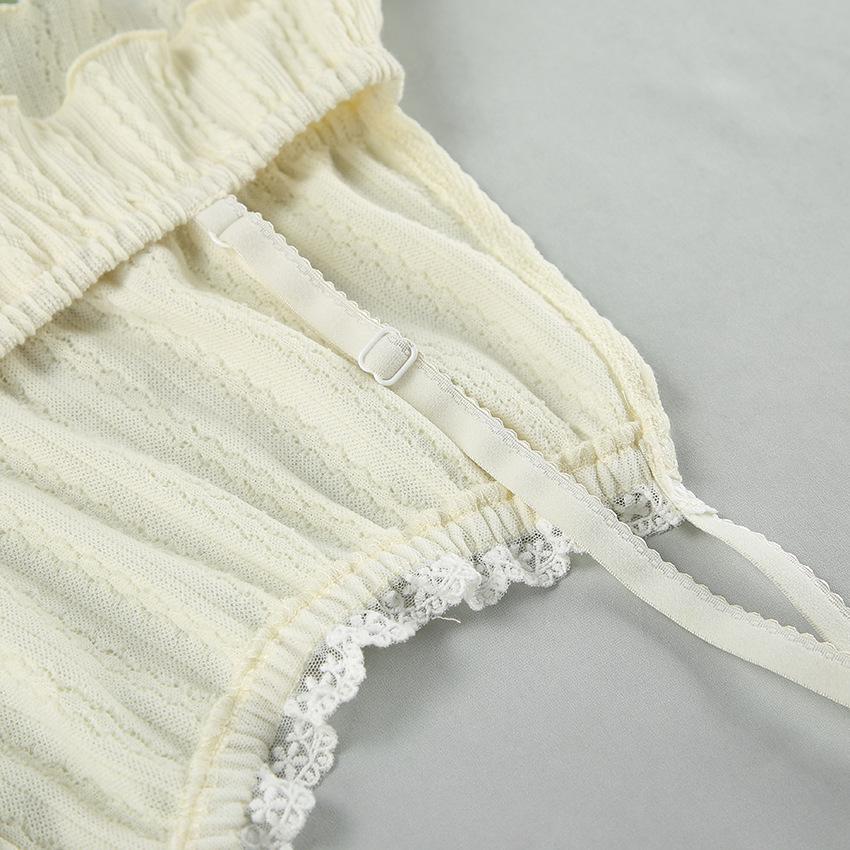 Summer Sexy Skeleton Pajamas Two-piece Lace Lace Camisole Vest Shorts Ladies Homewear