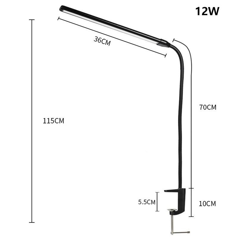 3-Colors 10 Brightness Eye Protection LED Home Office Clip-On Table Light Special Bedside Reading Lamp Adjustable Desk Lamp
