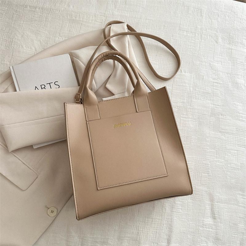 Stylish Large Capacity Casual 2024 New Simple Solid Color Tote Bag For Work And Everyday Use