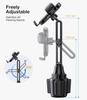 Cup Phone Mount for Car,Universal Cup Phone Cradle Holder with Long and Adjustable Neck, Friendly Compatible with All Smartphone