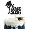 10 Black + 10 Gold Class of 2026 Cake Topper – Congrats Grad 2026 for High School & College Graduation Party
