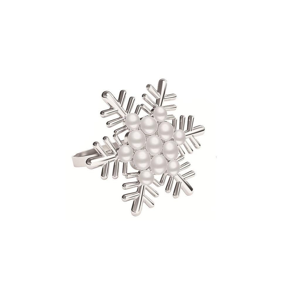 

Снежинка Пряжка для салфетки Жемчужное кольцо для салфетки Рождественские металлические кольца для салфеток Ресторан Бар Кухня Стол Салфетки Аксессуары