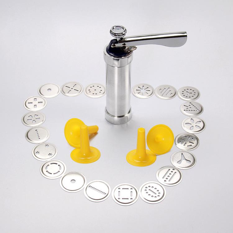 Aluminum Alloy Cookie Press with 20 Biscuit Molds - Ai Man Wu Baking Tools