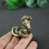 Antique Bronze Cobra Statue Ornament Zodiac Snake Miniature Figurines Copper Desktop Decoration Tea Pets Decor Accessories Craft