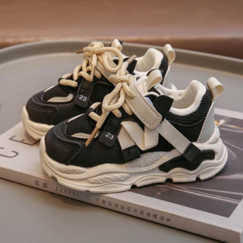 Children's Sports Shoes Trendy Dad Shoes Mesh Breathable Running Shoes Color Matching Soft Sole Casual Shoes