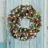 20-60cm LED Weihnachts-Kiefernzapfenkranz mit roten Beeren Künstlicher Weihnachts-Kranz Neujahrsparty DIY Dekoration Fügt Weihnachts-Atmosphäre hinzu