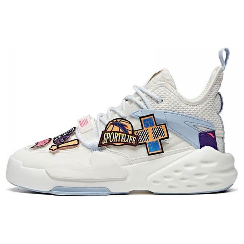 

Новые кроссовки Anta Bastard пятого поколения, нескользящие, легкие, средней высоты, для скейтборда, мужские, бело-синие, 112018087-3 43