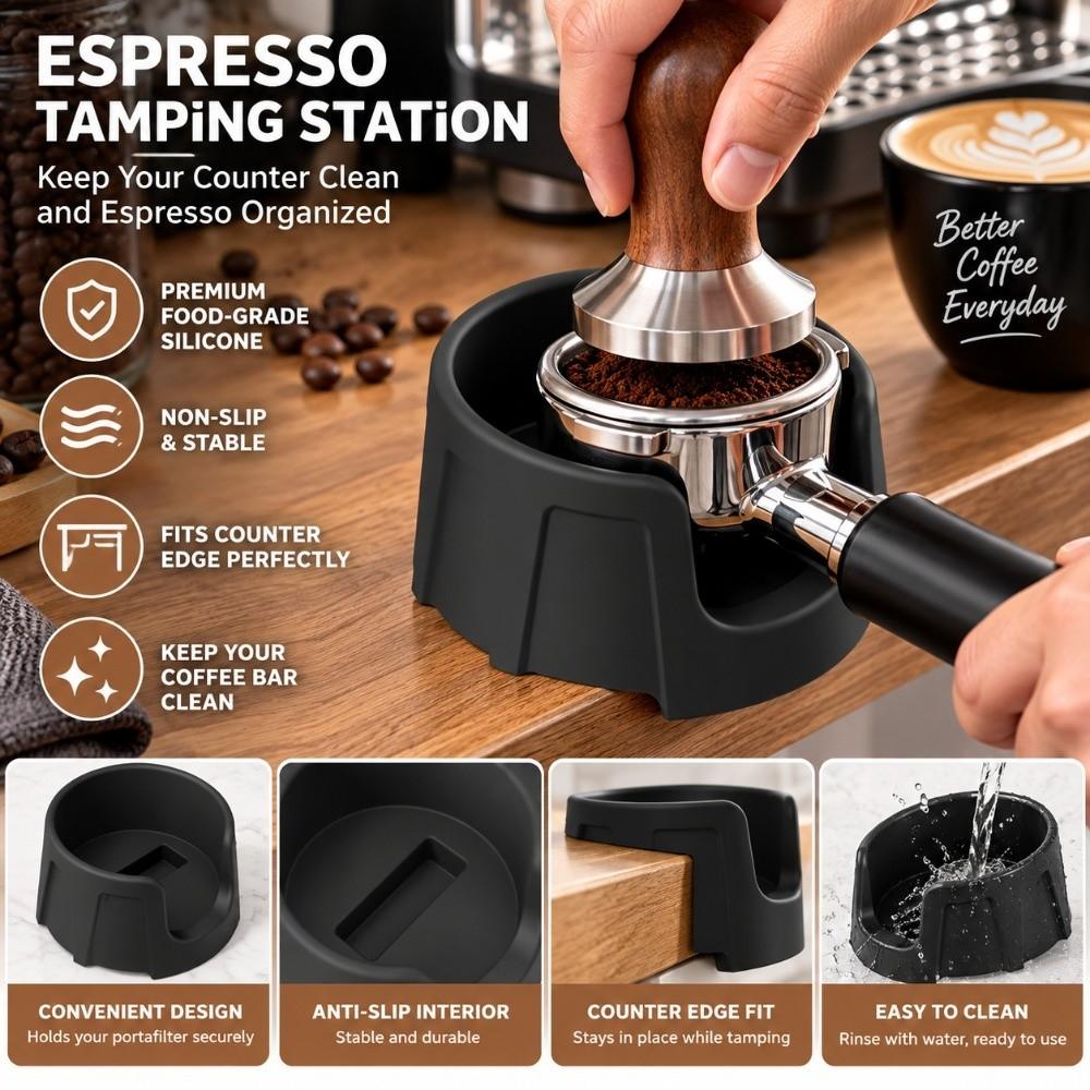 Silicone Espresso Tamping Station Portafilter Tamper Base for Ninja ES601 Espresso Preparation