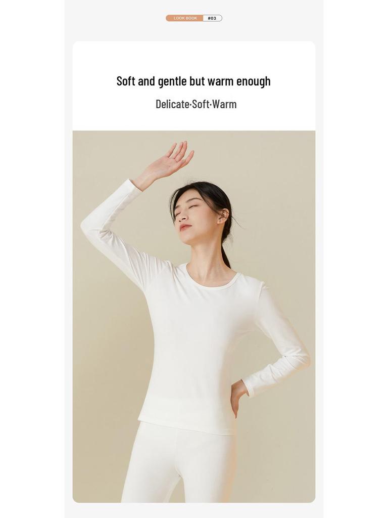 Women's Slim Fit Cotton Thermal Underwear Set for Autumn and Spring