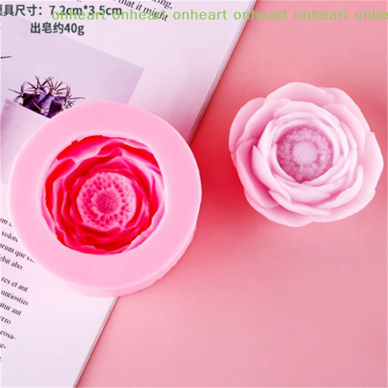 [C]Peony Flower Handmade Soap Silicone Mold Making Candle Mold Fondant Cake Decor