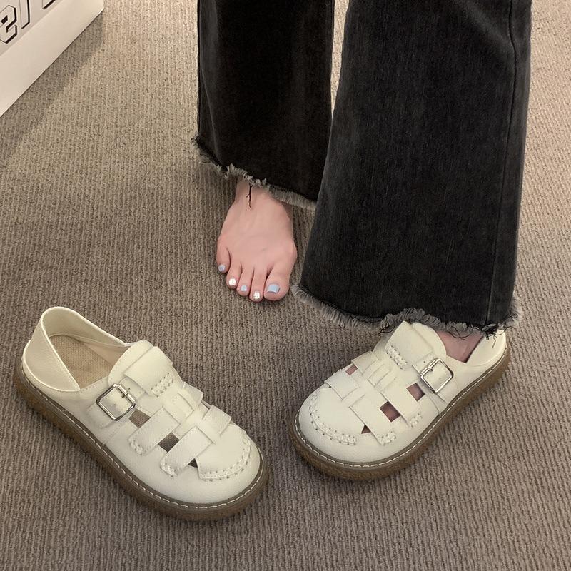 Baotou Sandals Women's Summer New Versatile Two Wear with Skirt Thick-soled Half-slippers