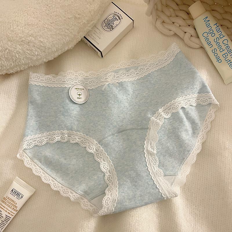 

Ladies Spring and Autumn Cotton 10A Antibacterial Extension Antibacterial Crotch Triangle Briefs XL білий/синій