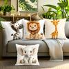 Cartoon Animals Cushion Pillowcase Printed Polyester 45X45Cm Throw Pillowcover Decorative Sofa Cushion Pillowslip Home Decor