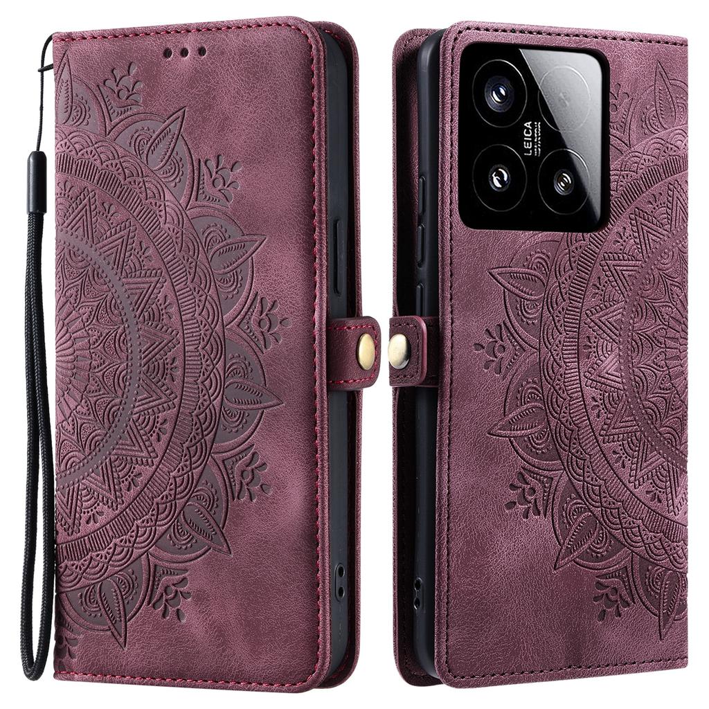 Style 016 For Xiaomi 15 Case Skin Feel Totem Imprinted Wallet Leather Phone Cover