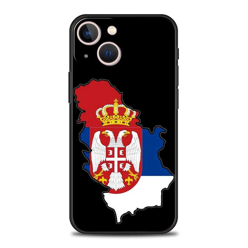 Serbia Flag Badge Phone Case For iPhone 16e 15 14 13 12 11 Pro Max XS X XR SE 7 8 Plus Shell iPhone 16 Soft TPU Cover