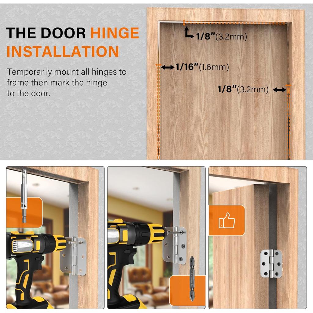 Hinge Drilling Jig Installation Locator Template for 2?12 to 6 Inch Hinges and 1?38 to 2?12 Inch