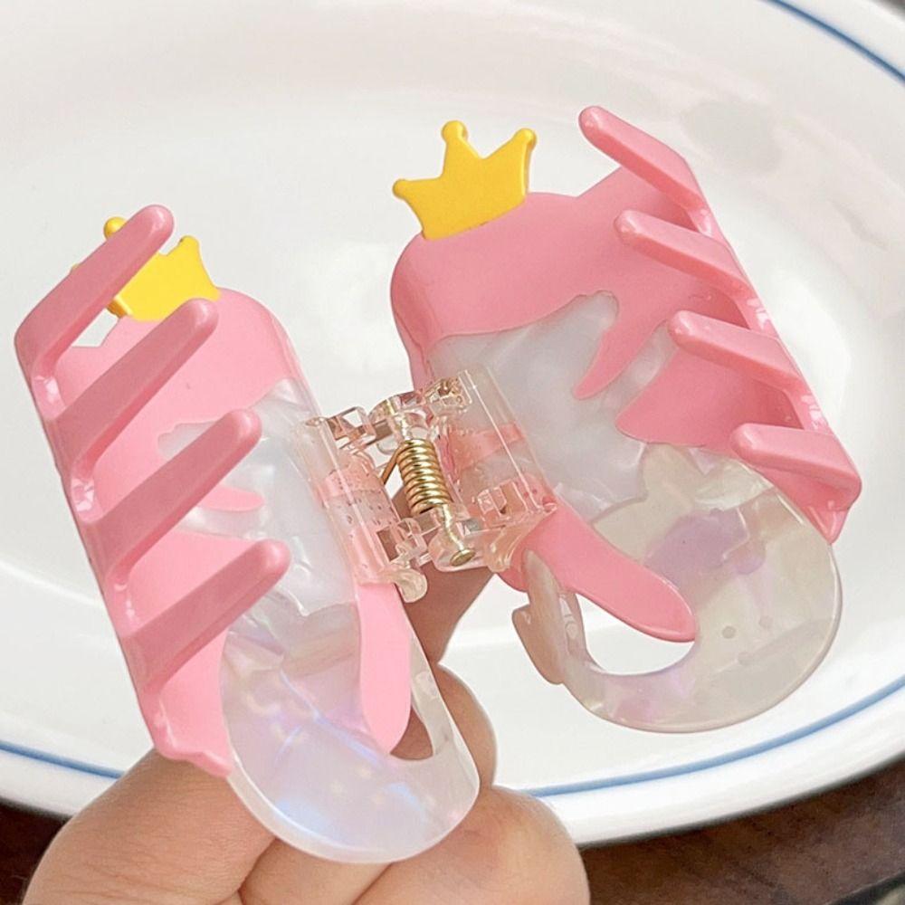 Geometry Creative Hair Claw Ponytail Clip Acetic Acid Shark Clip Cartoon Mermaid Hair Claw  Girls