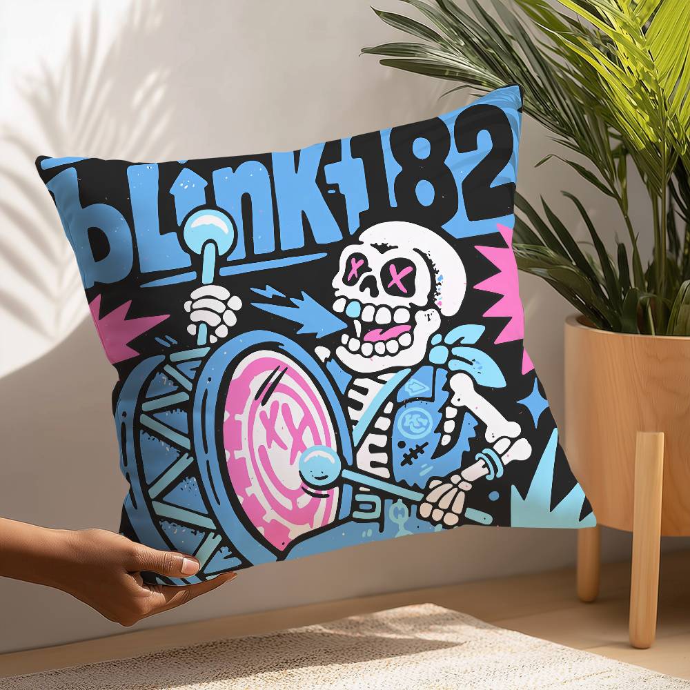 

Панк-группа B-BLINK-182 Наволочка Квадратная Двусторонняя печать Наволочка для подушки Для дивана Домашний декор Спальня Подарок 16x16Inch