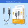USB to 3.5mm Audio Headphone Adapter Cable
