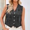 Women's Comfortable And Fashionable Denim Casual Short Vest Cardigan, Camisole Top, Vest