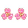Trendy Multicolor Flower Drop Earrings for Women – Elegant & Slimming European/American Style