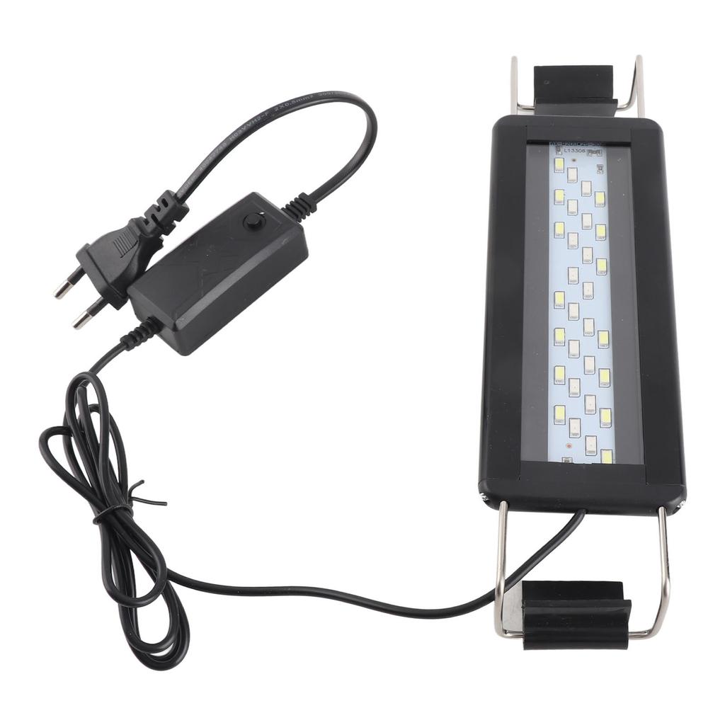 LED Aquarium Light Color Changing Fish Tank Light with Extendable Brackets Black for Aquarium Fish Tank Black EU Plug