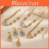 Light Luxury Geometric Zircon Earrings Necklace Bracelet Jewelry Set For Women